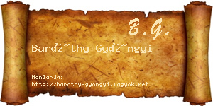 Baróthy Gyöngyi névjegykártya
