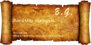 Baróthy Gyöngyi névjegykártya