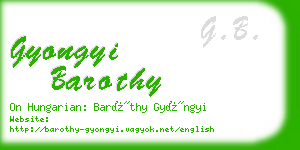 gyongyi barothy business card